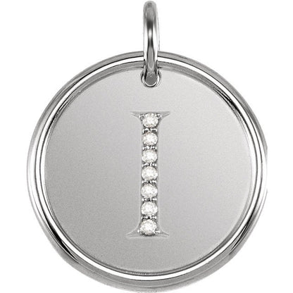14k yellow rose white gold genuine diamond uppercase letter i initial alphabet pendant charm custom made to order personalized engraved