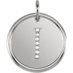 Load image into Gallery viewer, 14K Yellow Rose White Gold Genuine Diamond Uppercase Letter I Initial Alphabet Pendant Charm Custom Made To Order Personalized Engraved
