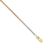 Load image into Gallery viewer, 14K Yellow White Rose Gold Tri Color 1.5mm Diamond Cut Rope Bracelet Anklet Choker Necklace Chain
