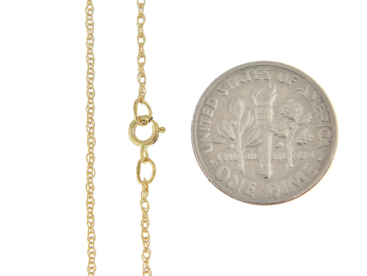 10k yellow gold 0.95mm cable rope bracelet anklet choker necklace pendant chain