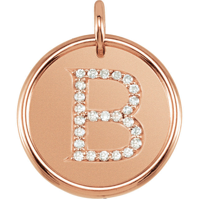 14k yellow rose white gold genuine diamond uppercase letter b initial alphabet pendant charm custom made to order personalized engraved