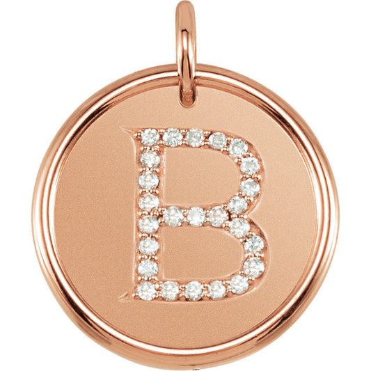 14k yellow rose white gold genuine diamond uppercase letter b initial alphabet pendant charm custom made to order personalized engraved