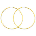 Lataa kuva Galleria-katseluun, 14k Yellow Gold Round Endless Hoop Earrings 64mm x 2mm
