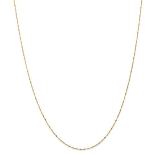 14k yellow gold 1mm singapore twisted bracelet anklet necklace choker pendant chain