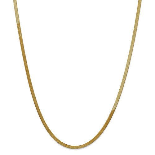 14k yellow gold 3mm silky herringbone bracelet anklet choker necklace pendant chain