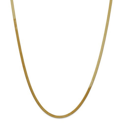 14k yellow gold 3mm silky herringbone bracelet anklet choker necklace pendant chain