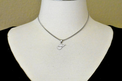 14k gold or sterling silver west virginia wv state map pendant charm personalized monogram