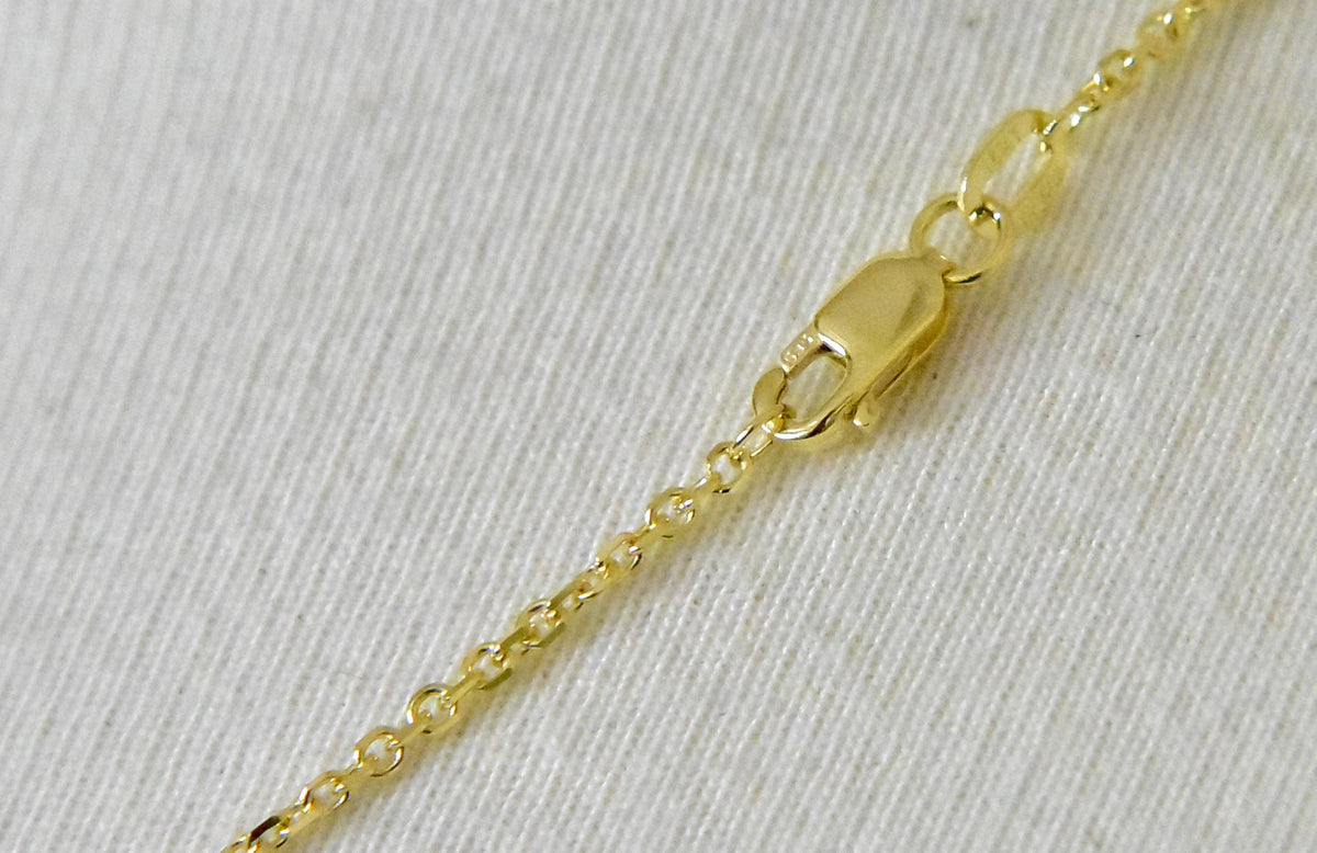 14k yellow gold 1.45mm diamond cut cable bracelet anklet choker necklace pendant chain