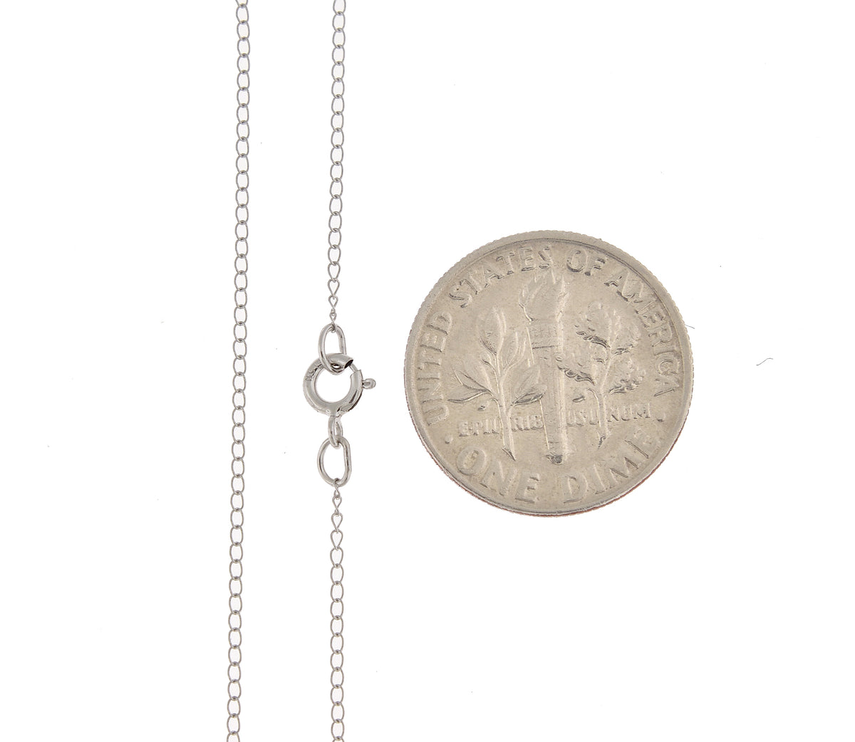 14k white gold 0.5mm thin curb bracelet anklet necklace choker pendant chain