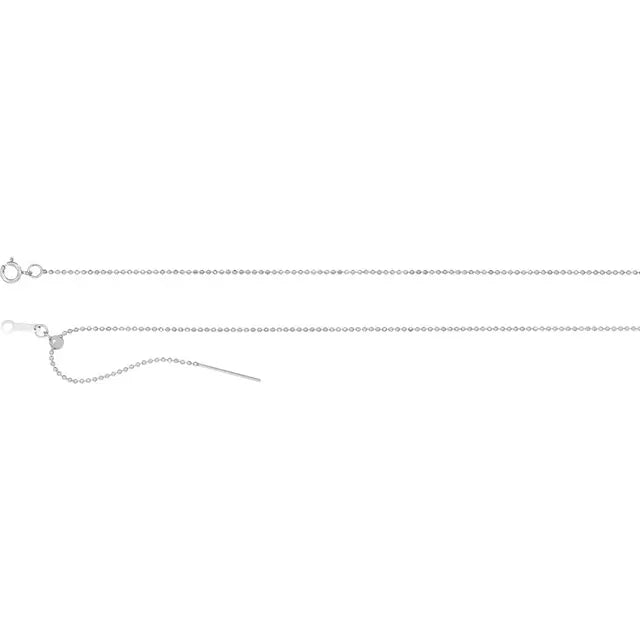 14k yellow white gold 1mm threader bead bracelet anklet choker necklace pendant chain adjustable