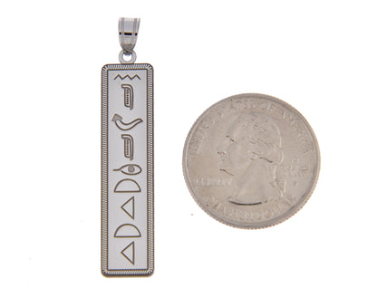 14k 10k yellow white gold sterling silver egyptian hieroglyphics alphabet rectangle pendant charm personalized engraved