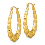 Carica l&#39;immagine nel visualizzatore di Gallery, 10k Yellow Gold Shrimp Hoop Earrings Click Top Satin Polished 35mm x 24mm
