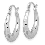 Load image into Gallery viewer, 10K White Gold Diamond Cut Shrimp Round Hoop Earrings 20mm x 4mm
