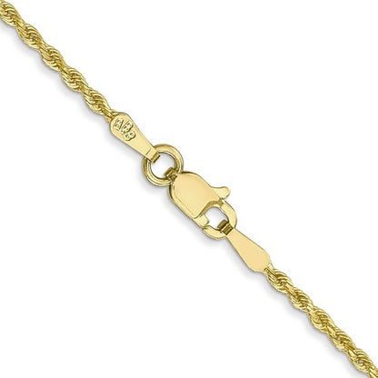 10k yellow gold 1.5mm diamond cut rope bracelet anklet choker necklace pendant chain