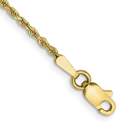 10k yellow gold 1.5mm diamond cut rope bracelet anklet choker necklace pendant chain