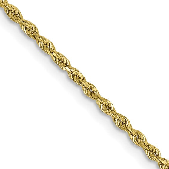 10k yellow gold 1.5mm diamond cut rope bracelet anklet choker necklace pendant chain