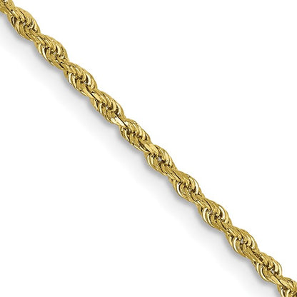 10k yellow gold 1.5mm diamond cut rope bracelet anklet choker necklace pendant chain