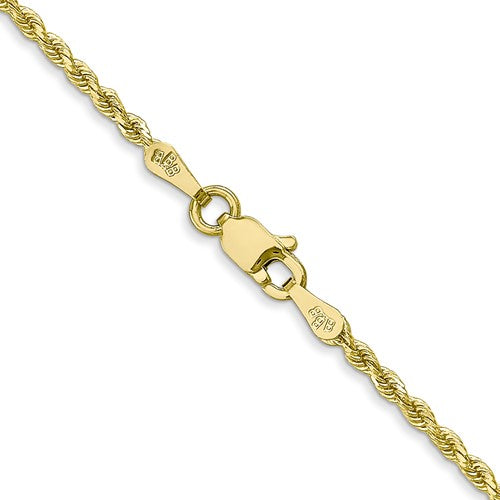 10k yellow gold 1.75mm diamond cut rope bracelet anklet choker necklace pendant chain