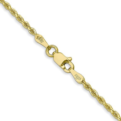10k yellow gold 1.75mm diamond cut rope bracelet anklet choker necklace pendant chain