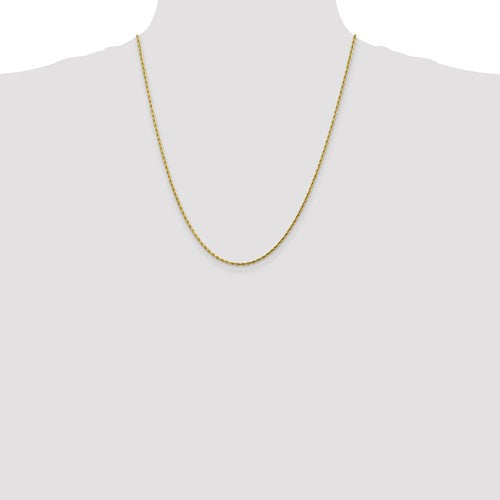 10k yellow gold 1.75mm diamond cut rope bracelet anklet choker necklace pendant chain