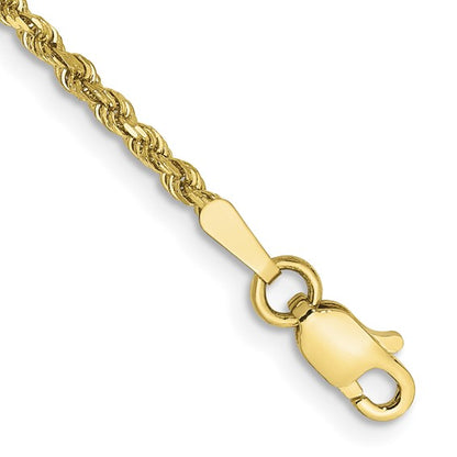 10k yellow gold 1.75mm diamond cut rope bracelet anklet choker necklace pendant chain