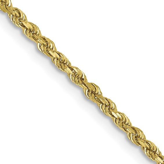10k yellow gold 1.75mm diamond cut rope bracelet anklet choker necklace pendant chain