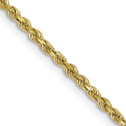 10k yellow gold 1.75mm diamond cut rope bracelet anklet choker necklace pendant chain