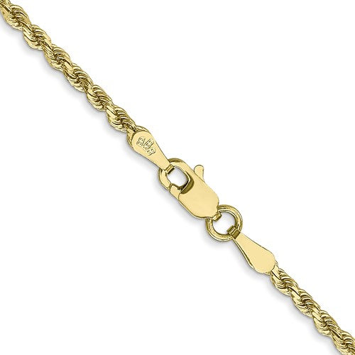 10k yellow gold 2mm diamond cut rope bracelet anklet choker necklace pendant chain