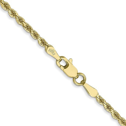 10k yellow gold 2mm diamond cut rope bracelet anklet choker necklace pendant chain