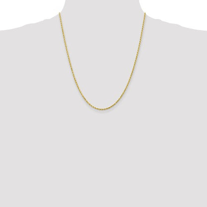 10k yellow gold 2mm diamond cut rope bracelet anklet choker necklace pendant chain