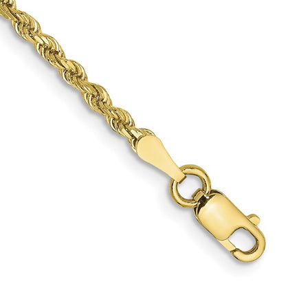 10k yellow gold 2mm diamond cut rope bracelet anklet choker necklace pendant chain