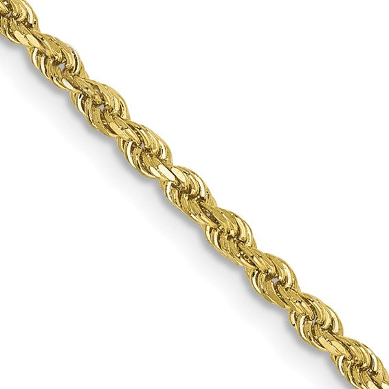 10k yellow gold 2mm diamond cut rope bracelet anklet choker necklace pendant chain