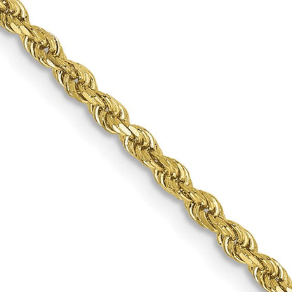10k yellow gold 2mm diamond cut rope bracelet anklet choker necklace pendant chain