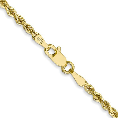 10k yellow gold 2.25mm diamond cut rope bracelet anklet choker necklace pendant chain