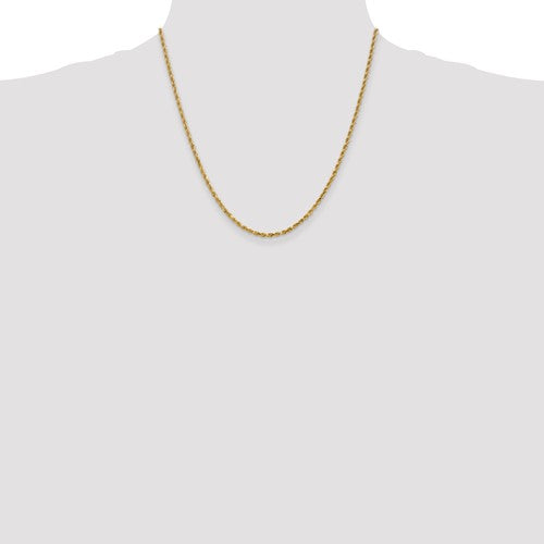 10k yellow gold 2.25mm diamond cut rope bracelet anklet choker necklace pendant chain