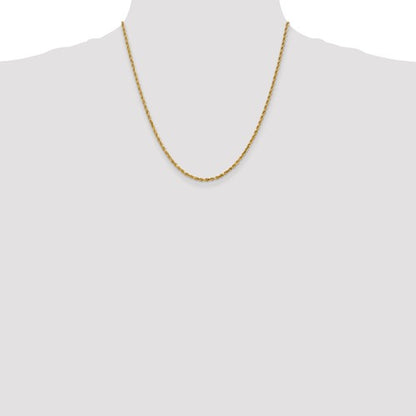 10k yellow gold 2.25mm diamond cut rope bracelet anklet choker necklace pendant chain
