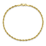 이미지를 갤러리 뷰어에 로드 , 10k Yellow Gold 2.25mm Diamond Cut Rope Bracelet Anklet Choker Necklace Pendant Chain
