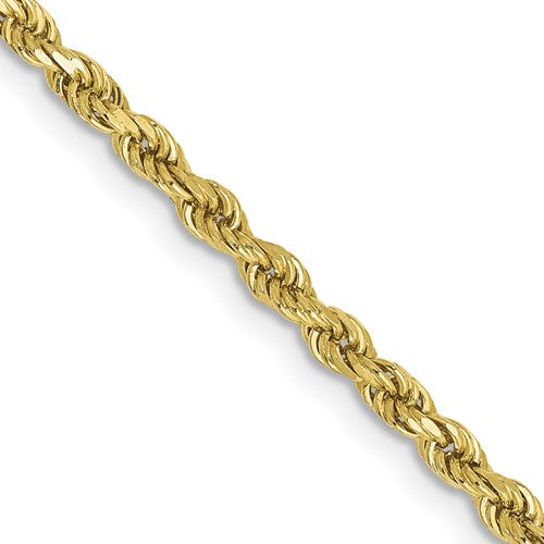 10k yellow gold 2.25mm diamond cut rope bracelet anklet choker necklace pendant chain