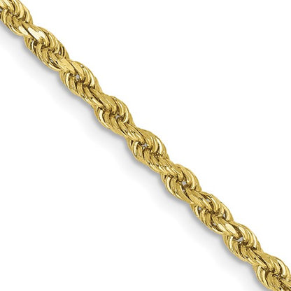 10k yellow gold 2.25mm diamond cut rope bracelet anklet choker necklace pendant chain