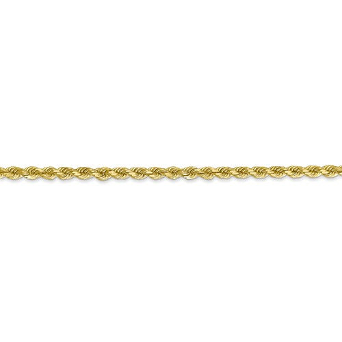 10k yellow gold 2.75mm diamond cut rope bracelet anklet choker necklace pendant chain
