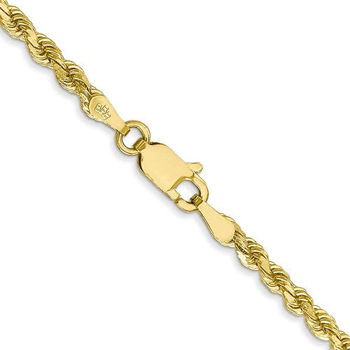 10k yellow gold 2.75mm diamond cut rope bracelet anklet choker necklace pendant chain