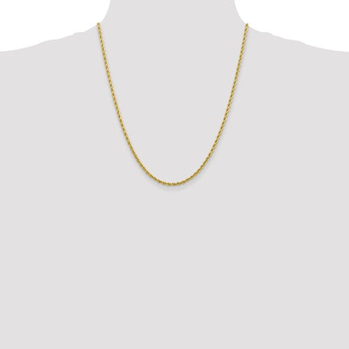 10k yellow gold 2.75mm diamond cut rope bracelet anklet choker necklace pendant chain