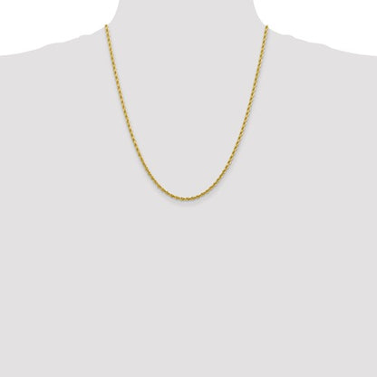 10k yellow gold 2.75mm diamond cut rope bracelet anklet choker necklace pendant chain