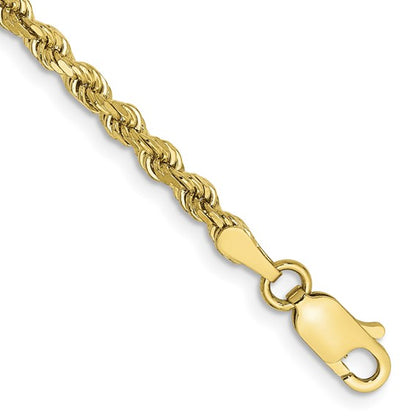 10k yellow gold 2.75mm diamond cut rope bracelet anklet choker necklace pendant chain