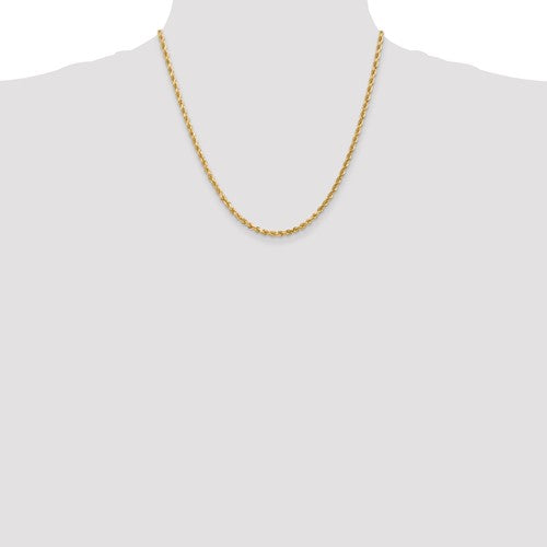 10k yellow gold 3mm diamond cut rope bracelet anklet choker necklace pendant chain
