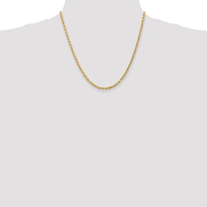 10k yellow gold 3mm diamond cut rope bracelet anklet choker necklace pendant chain
