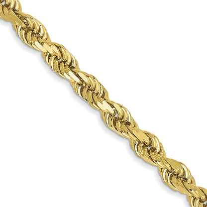 10k yellow gold 3mm diamond cut rope bracelet anklet choker necklace pendant chain