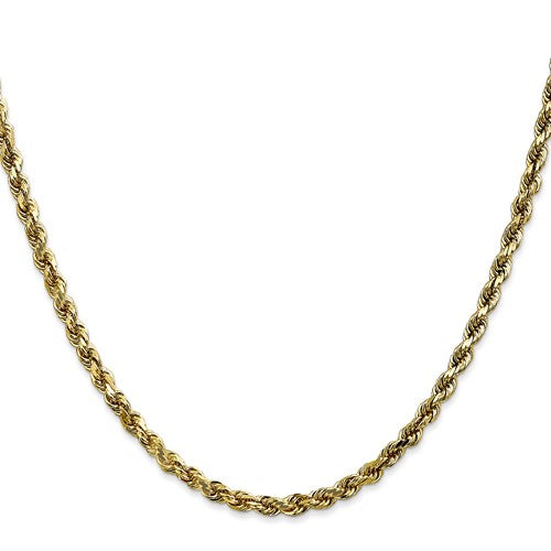 10k yellow gold 3.5mm diamond cut rope bracelet anklet choker necklace pendant chain