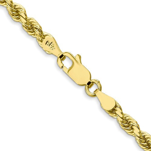 10k yellow gold 3.5mm diamond cut rope bracelet anklet choker necklace pendant chain