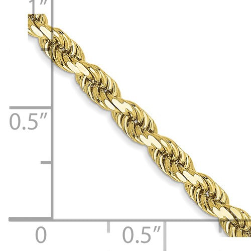 10k yellow gold 3.5mm diamond cut rope bracelet anklet choker necklace pendant chain